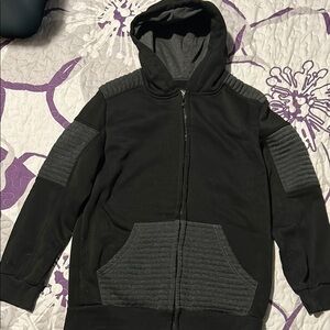 Black and Gray Hooded Jacket